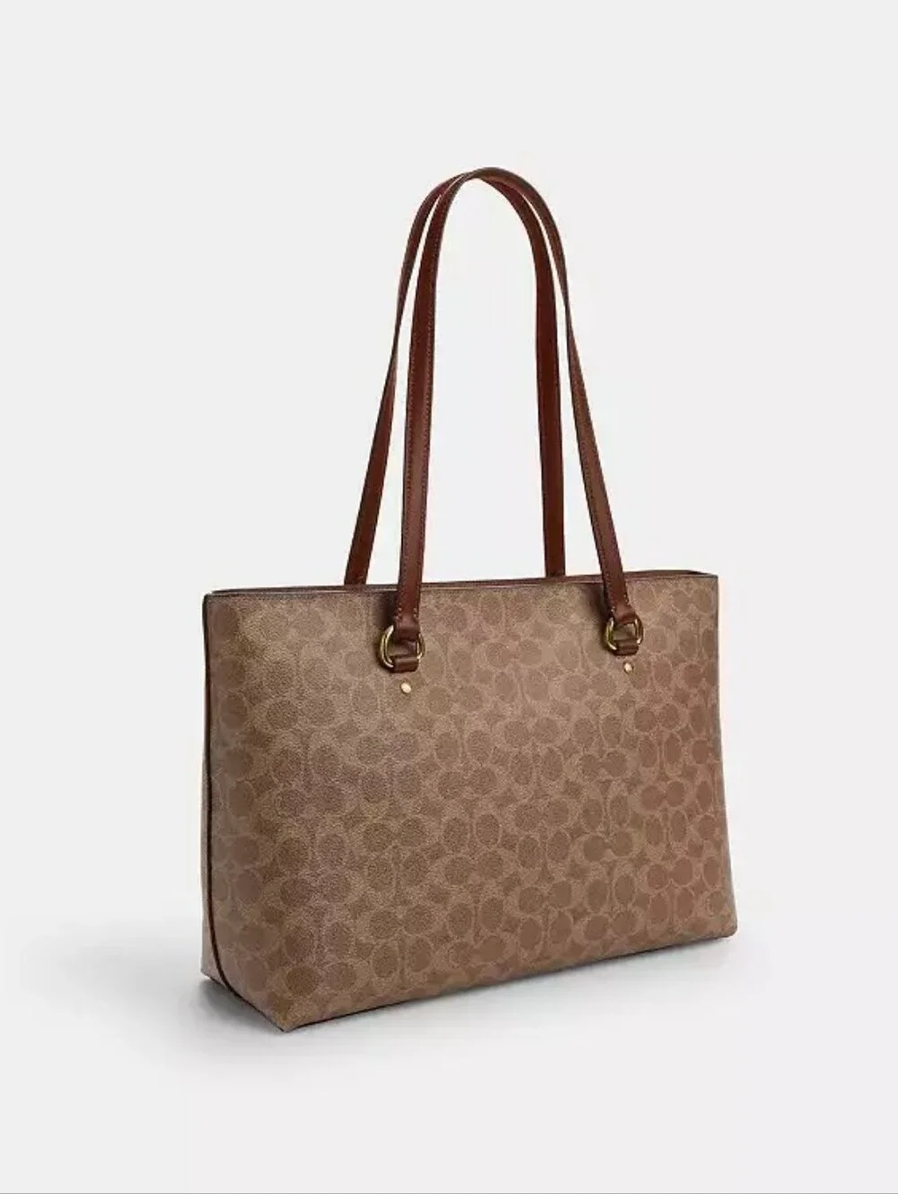 Coach Brown Signature Canvas Tote Bag